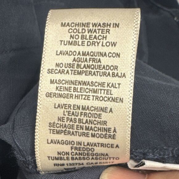 Anthropologie Cloth & Stone Frayed Ruffle Button Down Shirt - Navy - Women's XS - Picture 9 of 9